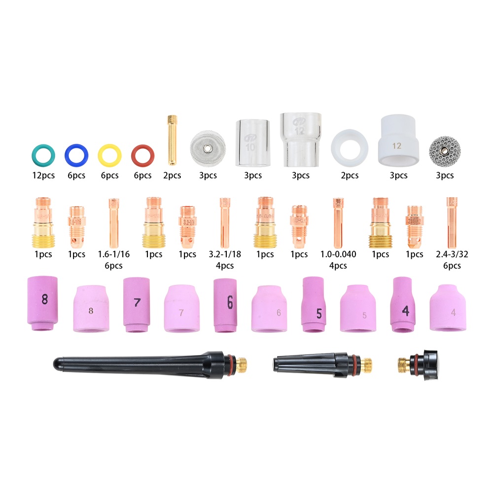 81PCS/90PCS TIG Welding Torch Accessories Set Copper Fits WP-17/18/26