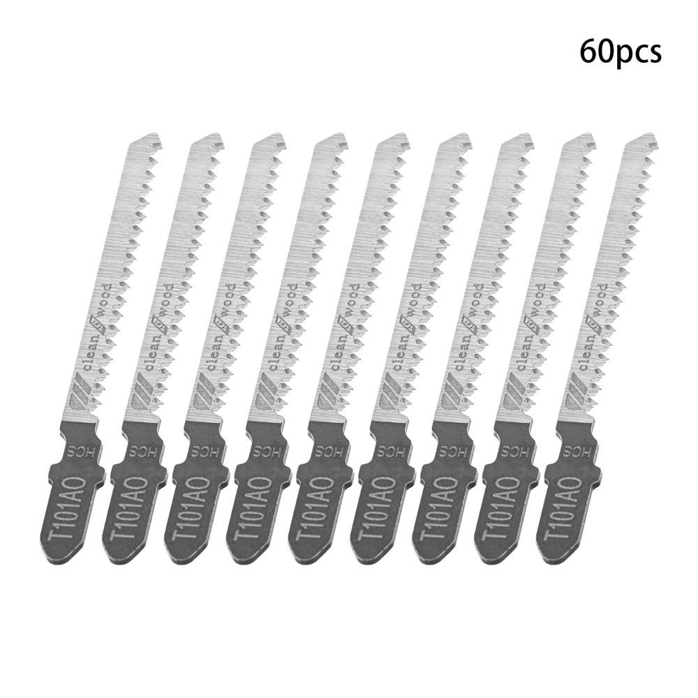 60Pack T-Shank Jigsaw Blades Precise Clean Straight Cutting Wood Boards Plastic